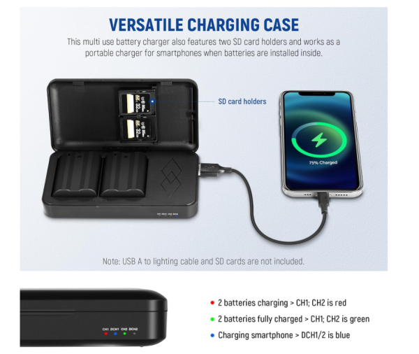 Neewer E15c battery x2 + charger Nikon - Image 5