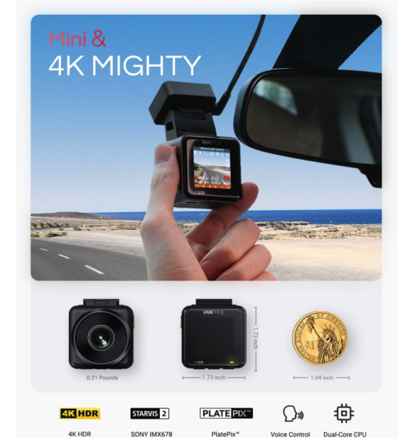 Vantrue E1 Pro 4K HDR Starvis Dascham - Image 3