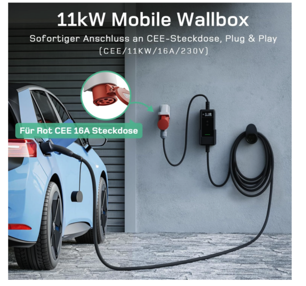 dE Wallbox мобилна станица за полнење 11kw - Image 5