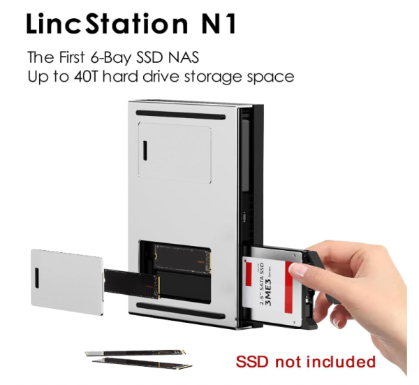 LincPlus LincStation N1 6-Bay NAS | 16GB RAM+128G ROM | Storage 6x8TB SSD (Diskless) - Image 4