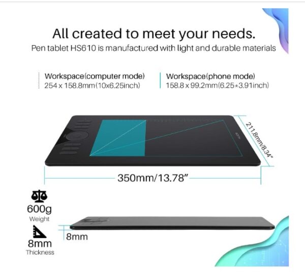 Huion HS610 графички таблет - Image 3