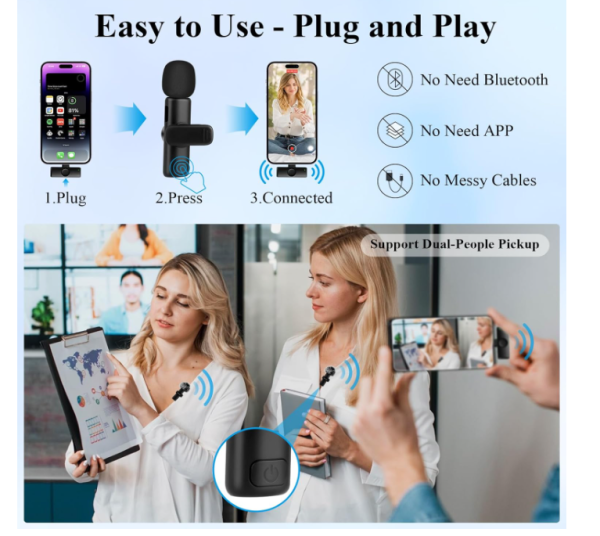 Nefuo Wireless Lavailer Microphone for iPhone - Image 4