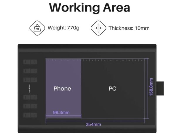 Huion Inspiroy Pen Tablet H1060P графички таблет - Image 5