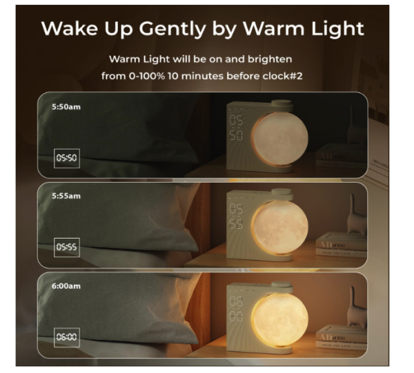 Sunrise Alarm Clock Moon Lamp - Image 2