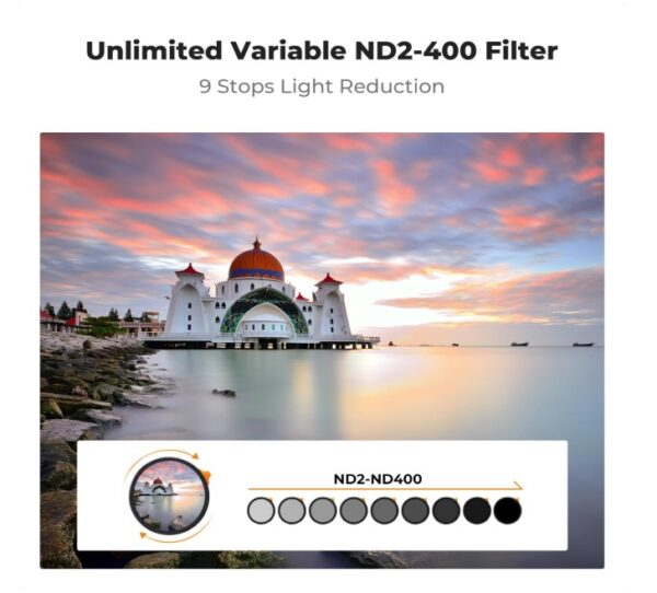 K&F Concept Nano X Series Filter Variable ND2-400 MRC 72mm - Image 7