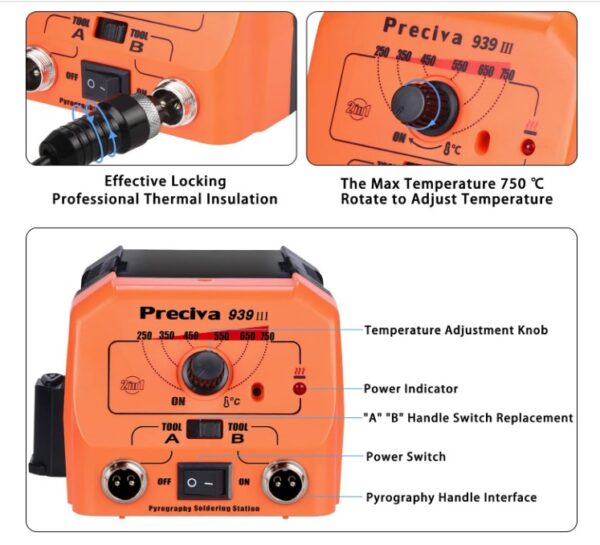 Pyrographic Soldering Station Preciva 939 - Image 4