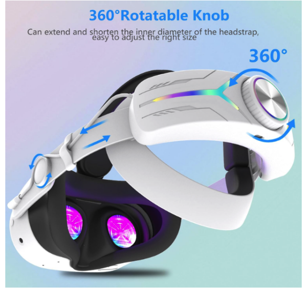 RGB Gaming Charging Head Strap C2 Pro for Meta Quest 3S