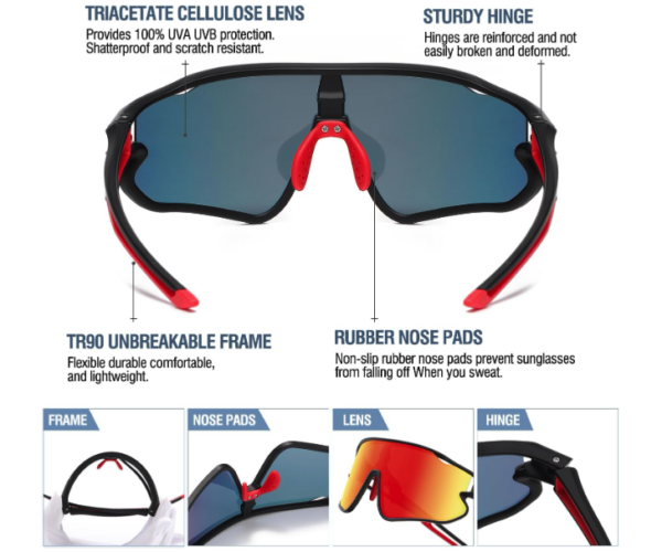 DUCO Kids Sunglasses Youth Baseball TR90 UV400 - Image 3