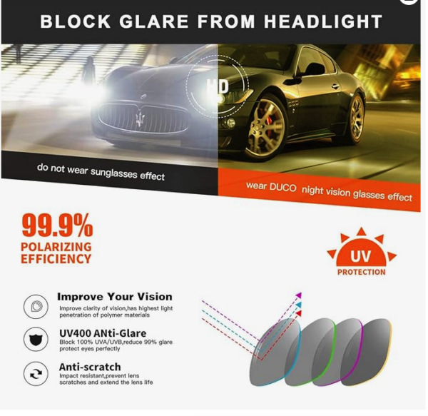 DUCO sunglasses for night driving 8550 - Image 3