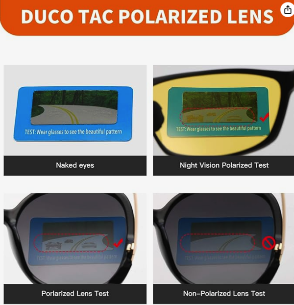DUCO sunglasses for night driving 8550 - Image 2