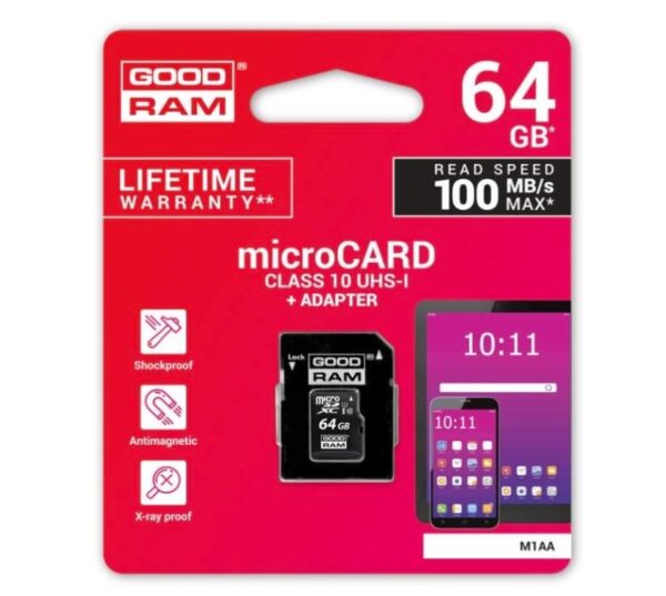Goodram MicroSD card 64GB Class 10 UHS-I